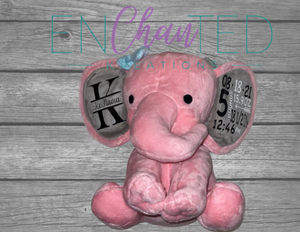 Personalized Birth Stat Elephant